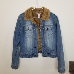 American Rag fur lined jean jacket